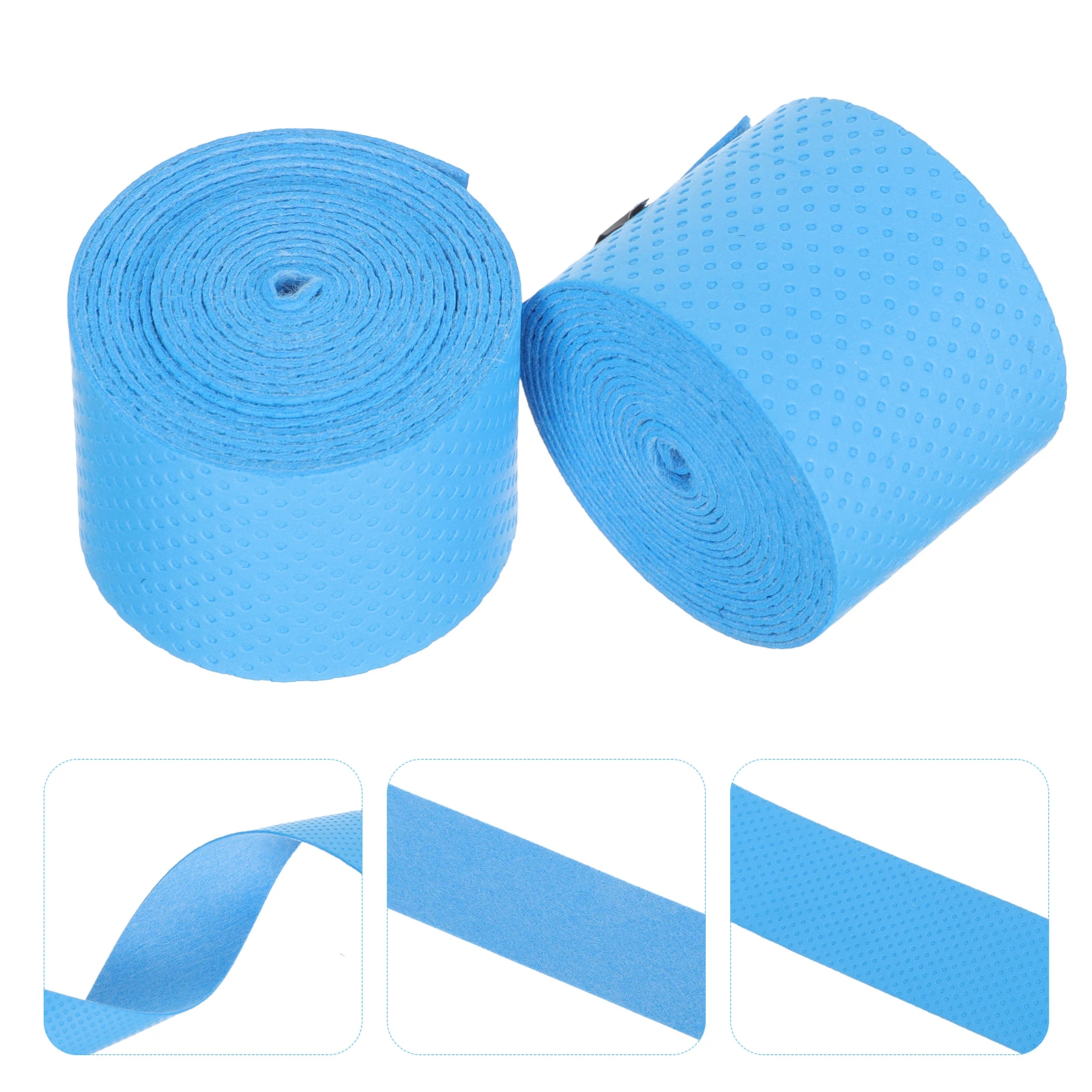 

2 Pcs Drum Drumstick Anti-slip Belt Tape Wraps Non-slip Blue Pu Shake-proof Tapes