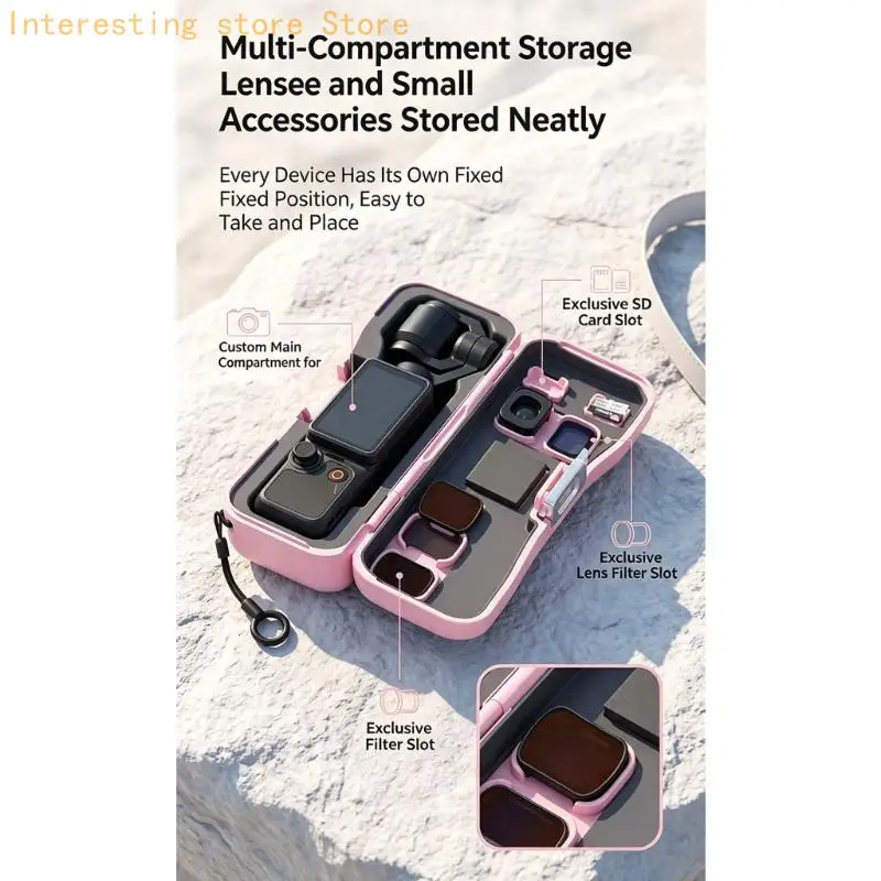 Travel Camera Storage Case For Pocket 3/4, Molded Hard Shell Organiser with Quick Access Close 55KC