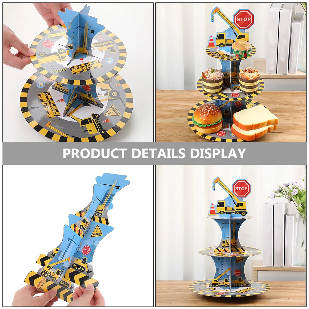 

Graduation Party Cupcake Stand 3-Tier Cardboard Dessert Tower for Cakes Cookies Chocolate Serving Table Decoration