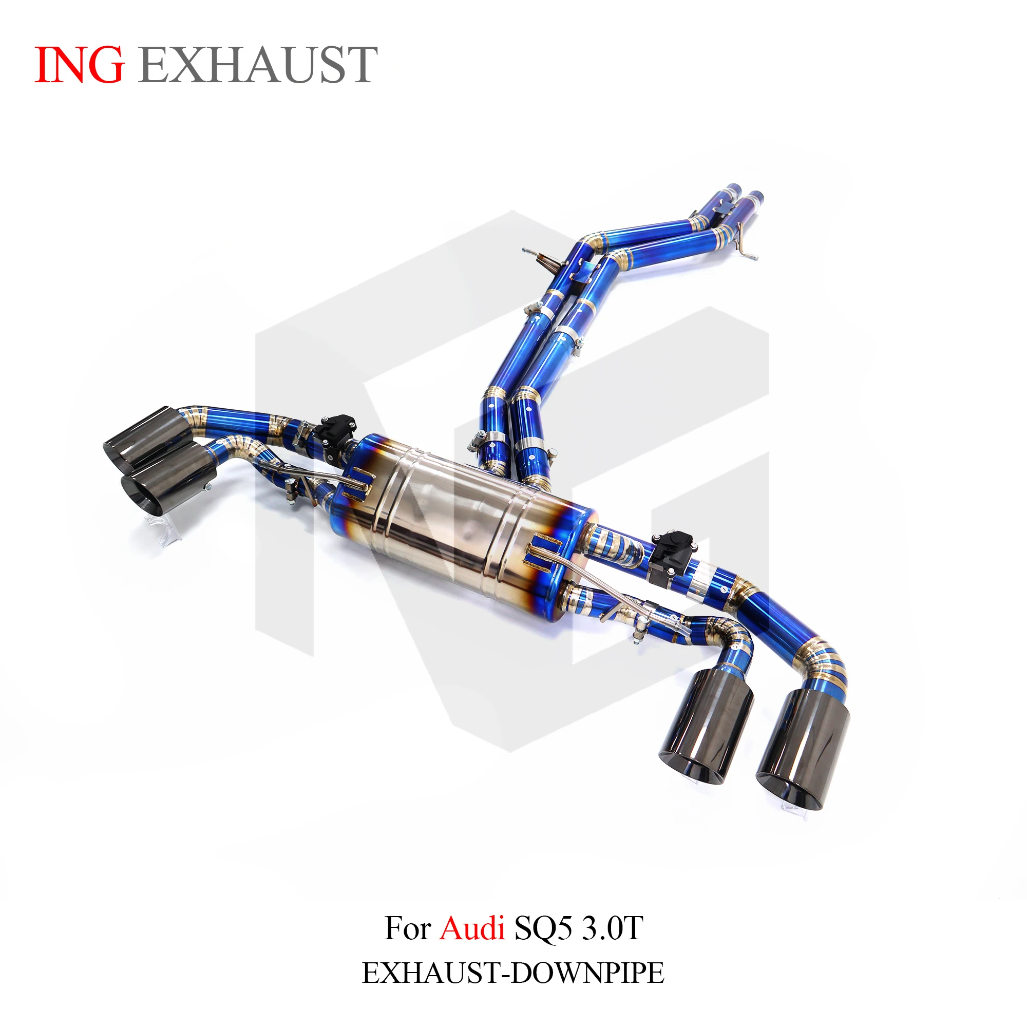 ING Titanium Alloy Valve Catback for AUDI SQ5 Q5 3.0T B8 Flower Sections Vehicle Model Motor Escape Muffler Accessories System