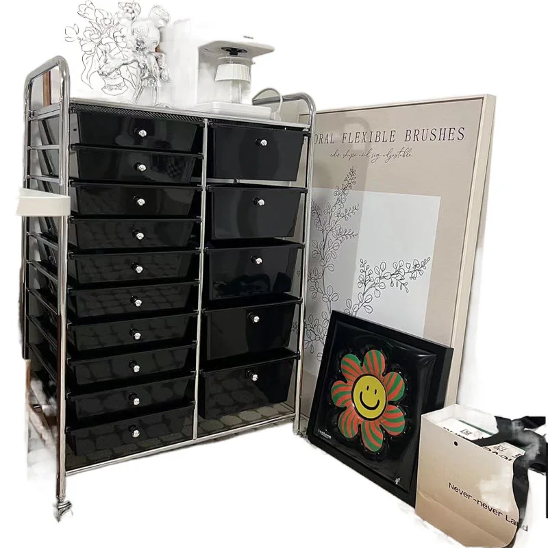 

Multi-layer removable drawer storage cabinet rack bedroom living room snack locker transparent