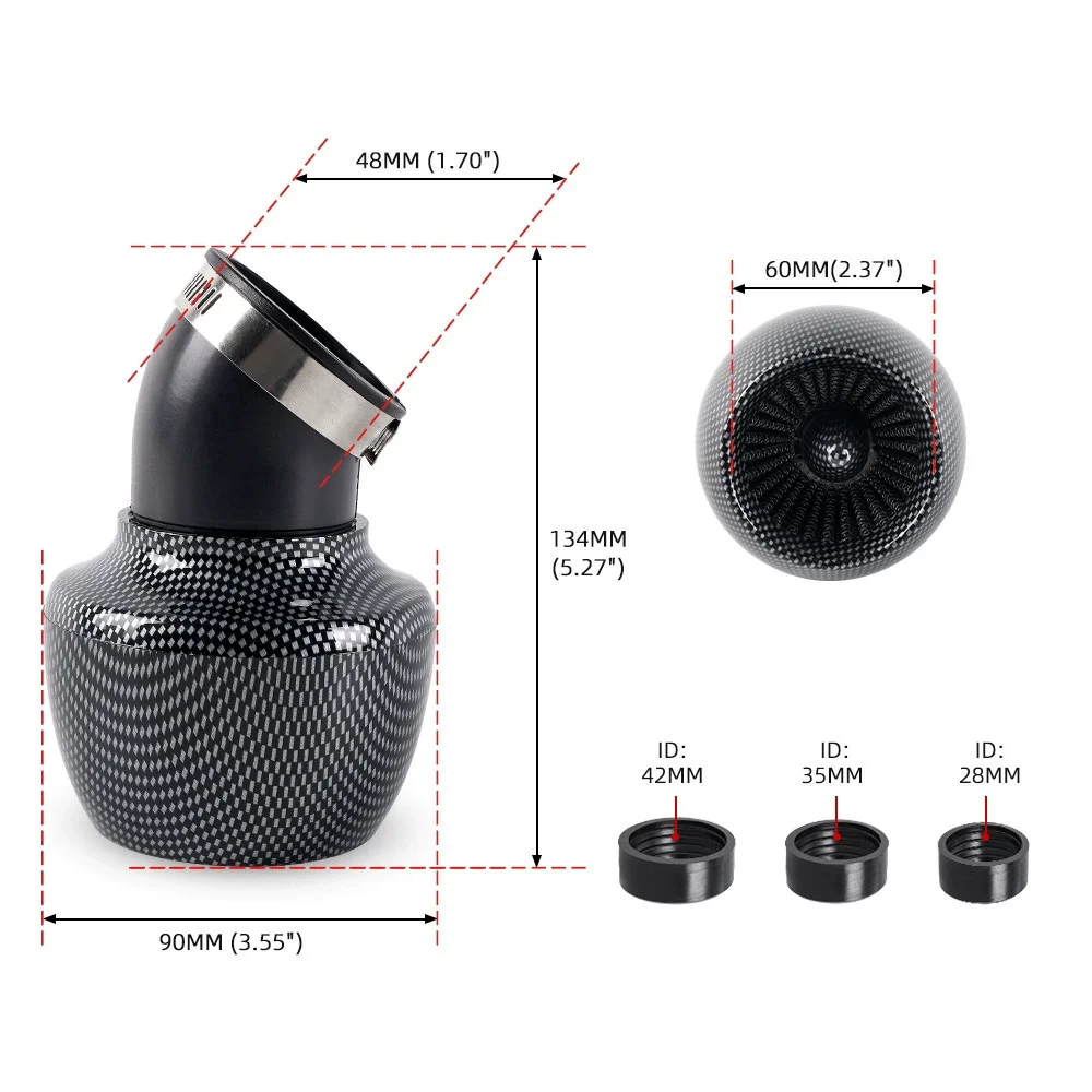 

Motorcycle Air Filter Modification Accessory 48MM Apple Type Air Purifier Water Transfer Printing Mushroom Head Design