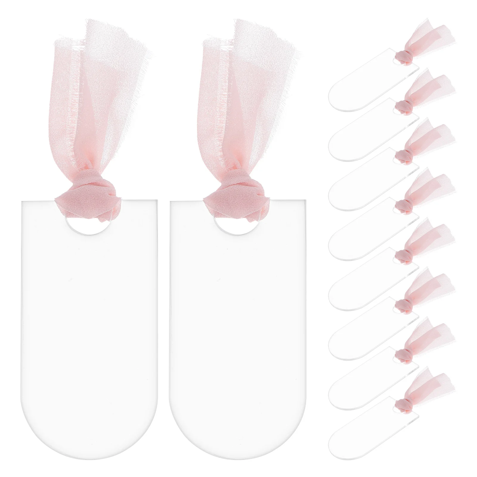 

20 Pcs Acrylic Seat Labels Tag Card Guest Name Cards Tags for Parties Wedding Blank Place Table Setting with Ribbon Weddings