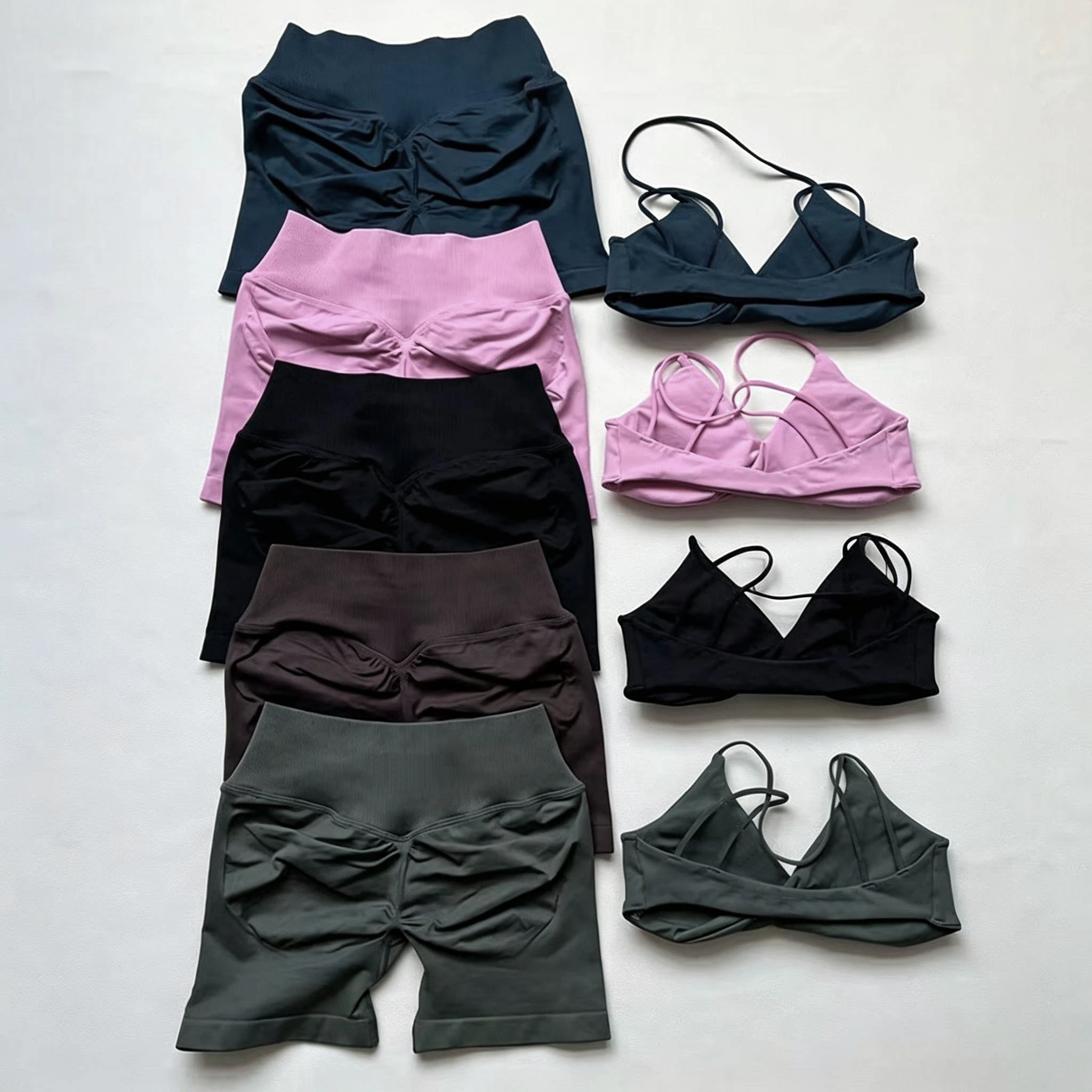 2PCS Difmpact Yoga Set Women Strap Bra Tank Tops High Waist Scrunch Gym Flare Legging Fitness Pant Workout Activewear XP393