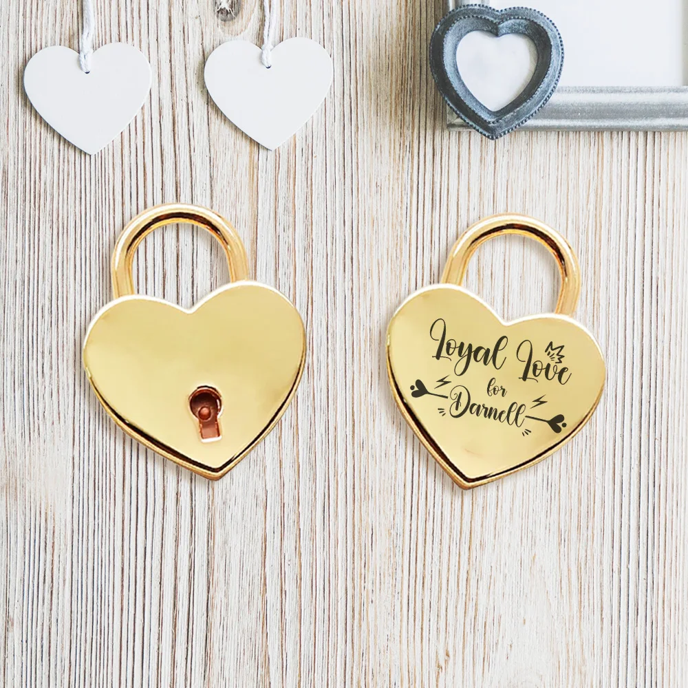 1PC Creative Love lightning and sparks Custom Name Engrave Padlock Mini Heart Shaped Lock Love Padlock Wish Lock Couple Wishin