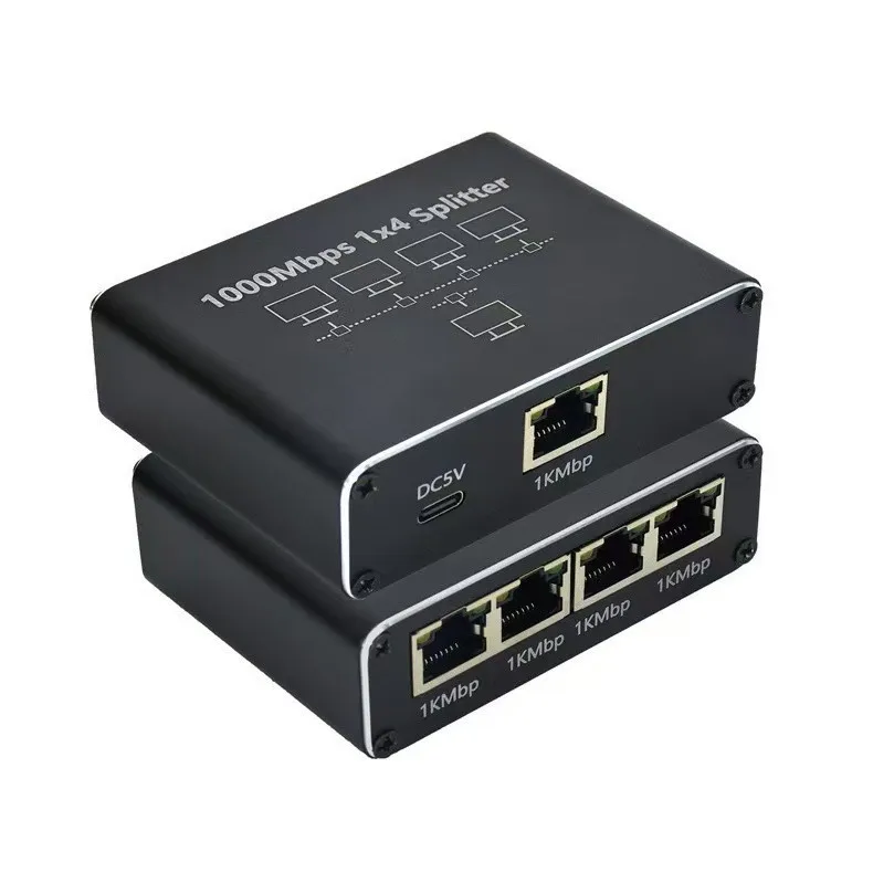 1000Mbps Ethernet Splitter Adapter LAN Extender Network RJ45 1 to 2/3/4 Works Simultaneously For TV Computer Router Switch