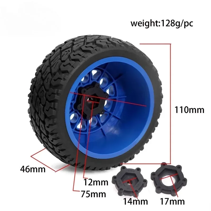 

4pcs 110MM Short Course Truck Tires Tyre Wheel With 12mm 14MM 17MM Hex For Slash Arrma HuanQi Rc Car