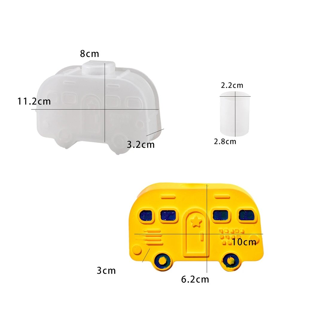 Portavelas con forma de coche, molde de resina, Base de vela aromática, molde de silicona para decoración del hogar, candelabro de Mini autobús, decoraciones para el hogar