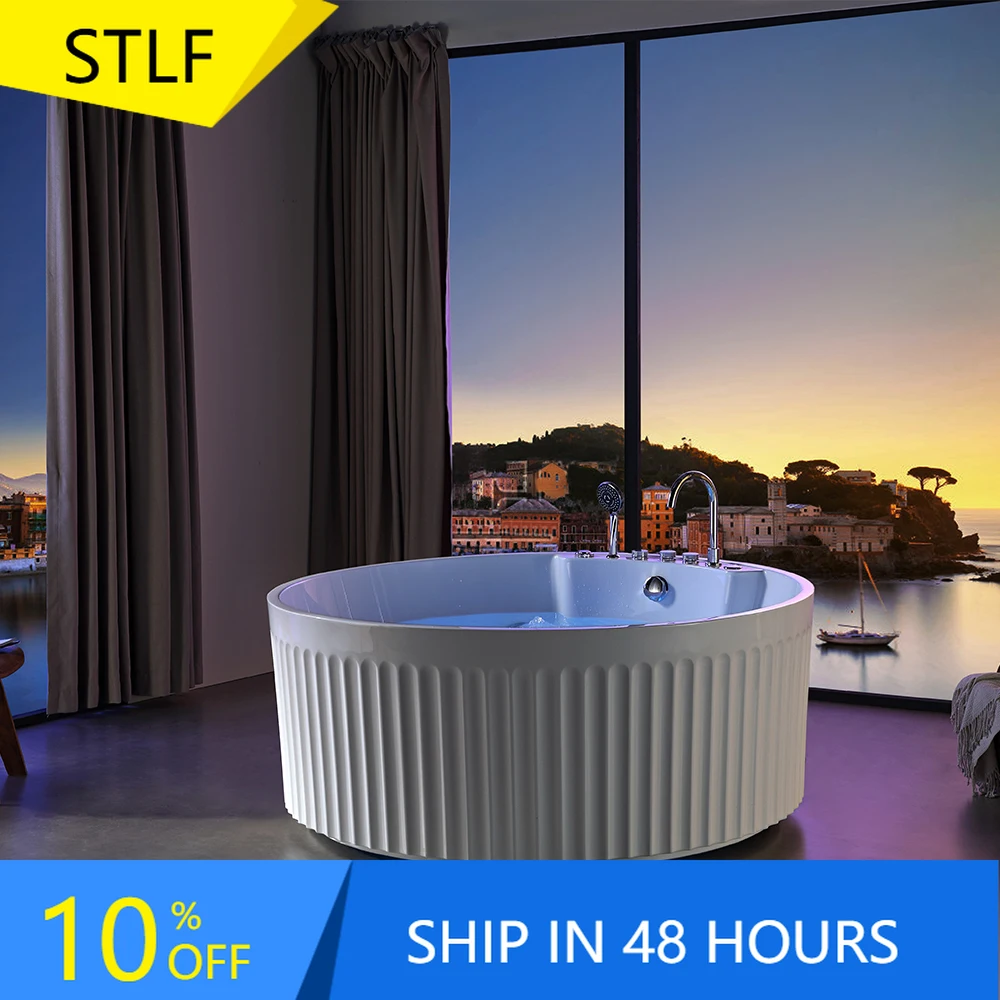 

STLFCheap Price Acrylic Bathtub HouseholdsB&amp B Hotel Good Quality Bathtub Surfing Massage Thermostatic Heating Bathtub