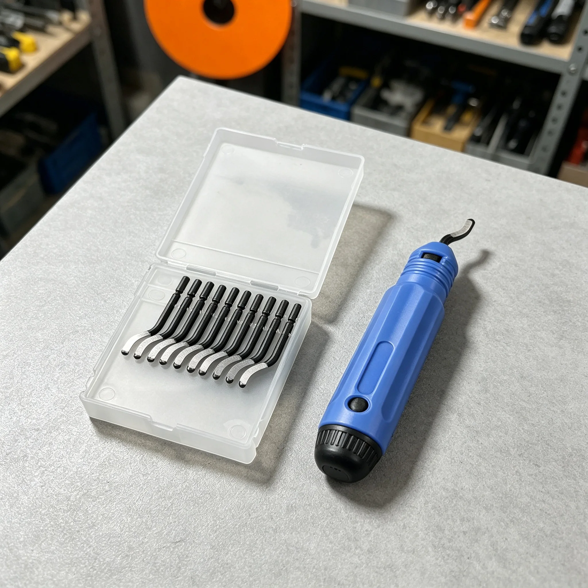 Deburring Tool Kit 10pcs High- Steel Rotary Deburr Tools With A Handle for Wood Plastic Aluminum Copper and Steel
