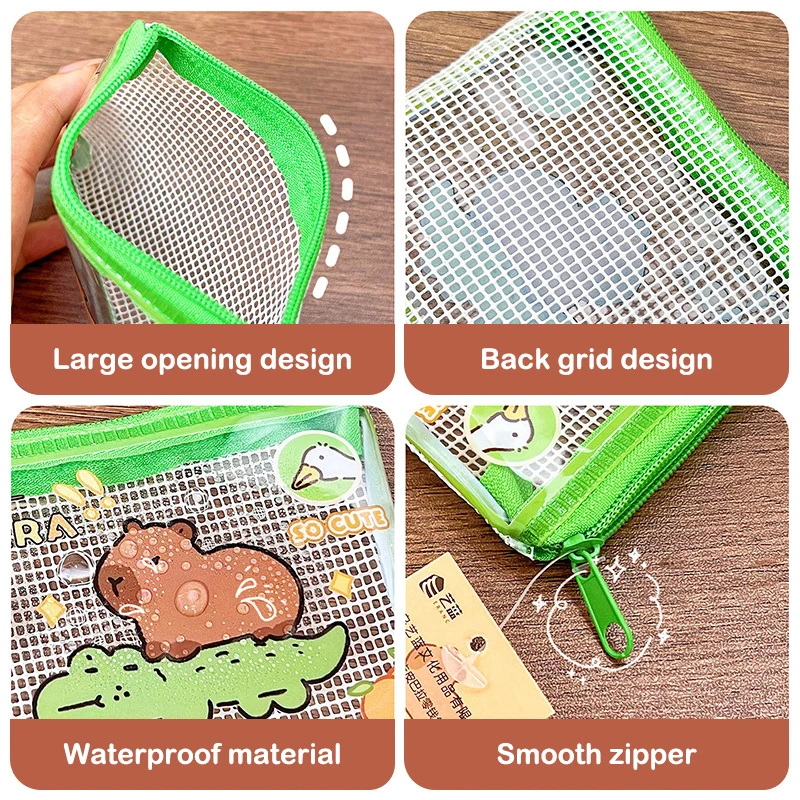 Mini borsa portaoggetti impermeabile portatile cartone animato PVC capibara portamonete portamonete carino portafoglio chiave auricolare