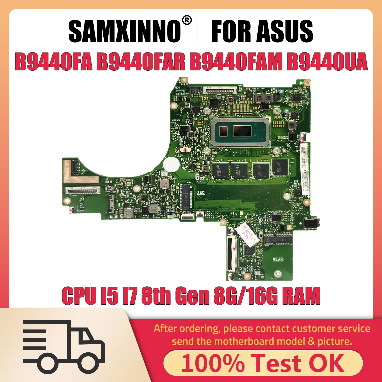 

B9440FA Mainboard For ASUS B9440 B9440FAV B9440FA B9440FAR B9440FAM B9440UA Laptop Motherboard CPU I5 8th Gen 8G RAM