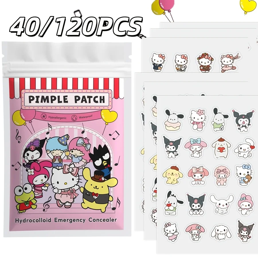 40/120PCS Hello Kitty acne patch, hydrogel acne patch, decorative concealer sticker,  suitable for all skin types