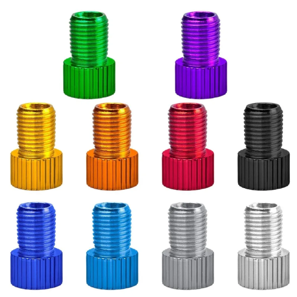 

5pcs Aluminum Alloy Bicycle Valve Adapter Convert Presta To Schrader Valve Bike Pump Air Nozzle Tube Bicycle Tools Accessories