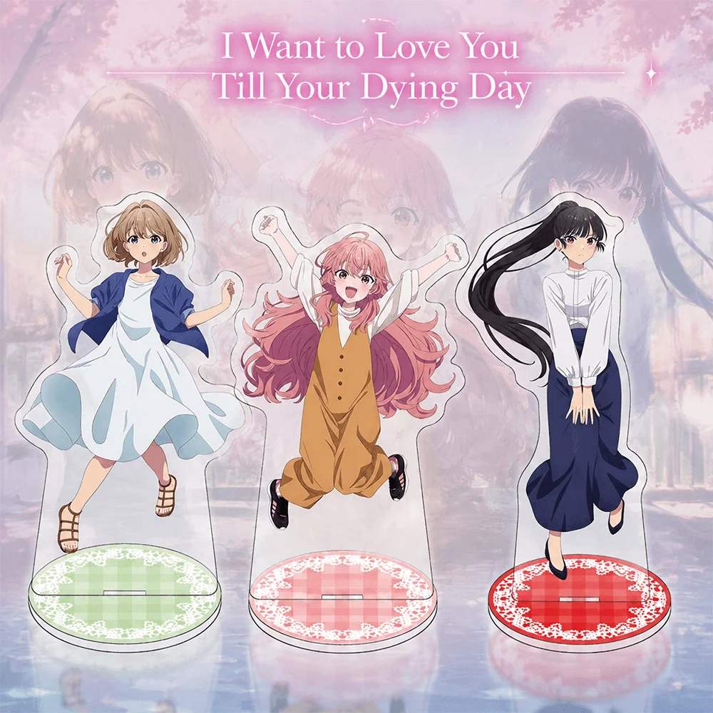 I Want to Love You Till Your Dying Day Totsuki Sheena 15cm Acrylic Stand Keychain Casual White Dress Blue Jacket Ver Ornament