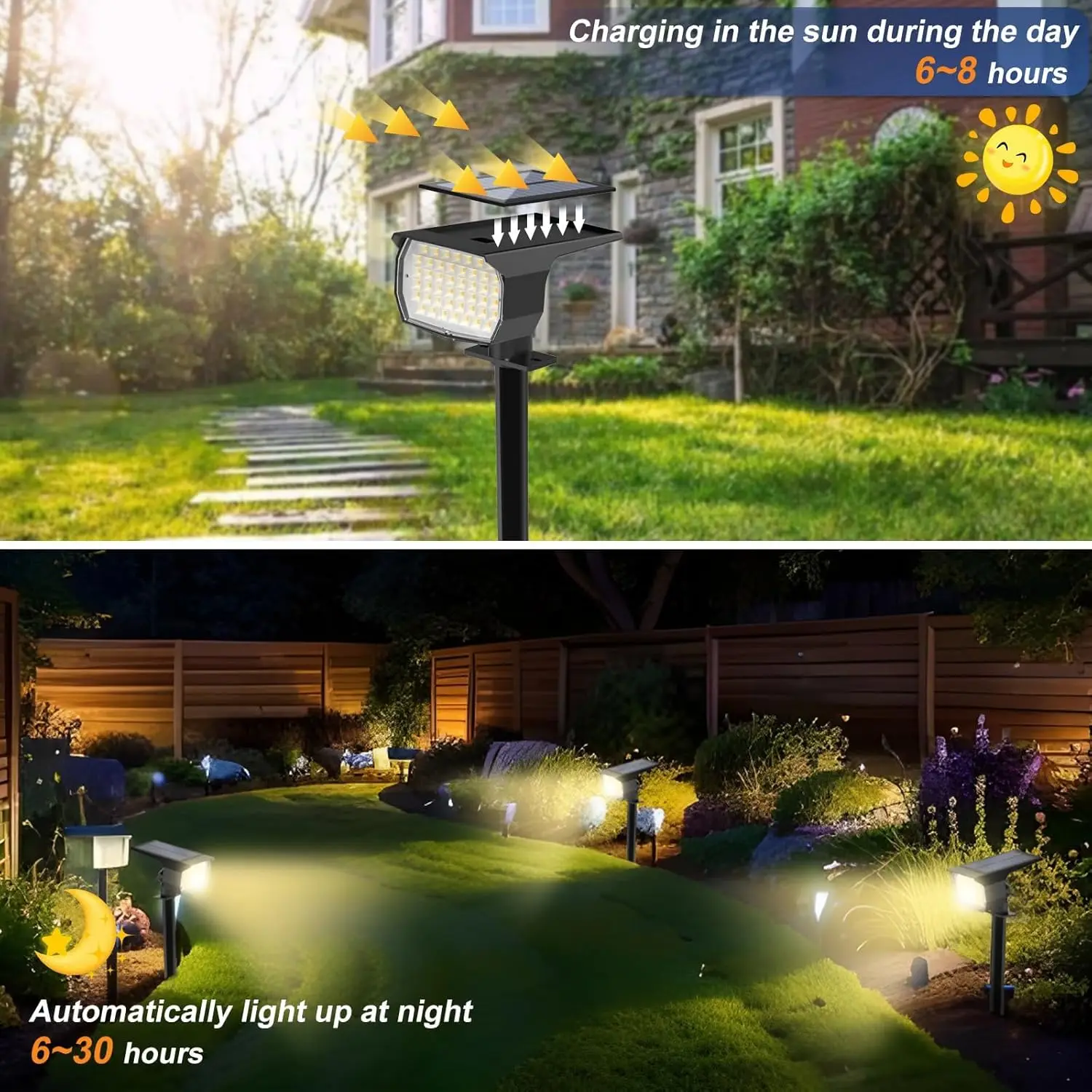 12 Pack Outdoor Solar Spot Lights, Waterproof IP65, 46 LEDs with 3 Modes for Garden Pathway Yard