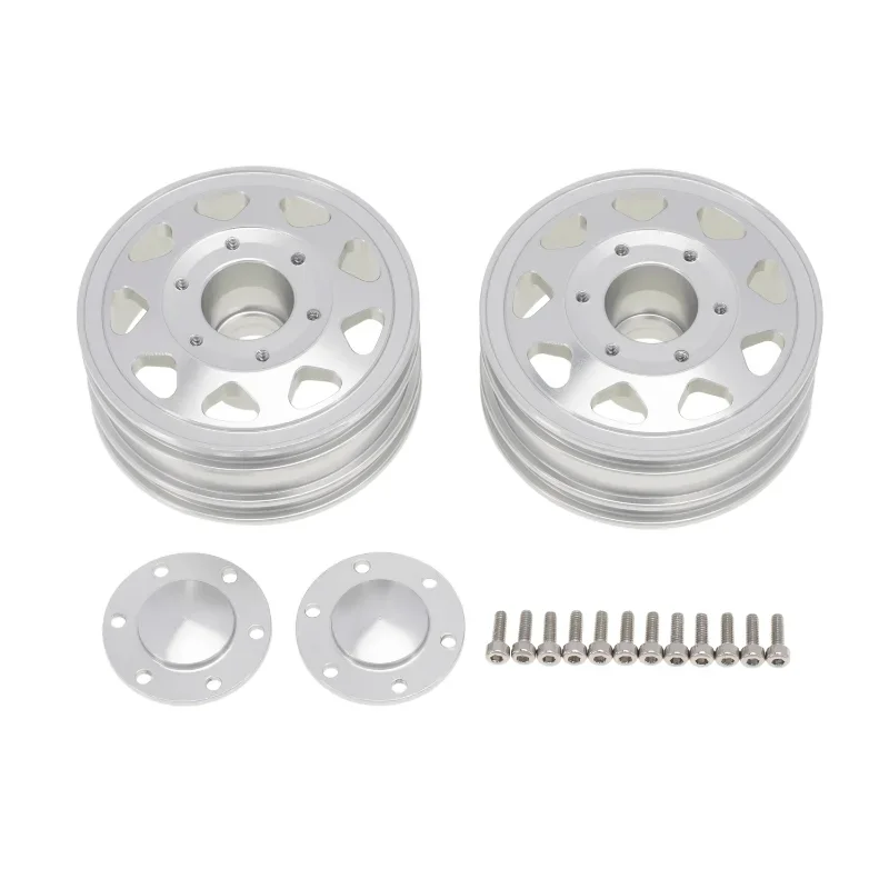 6PCS Tamiya Wheel Tire Kompletny zestaw metalowych piast kół przednich i tylnych do 1/14 RC Trailer Ciągnik Ciężarówka Części do modernizacji