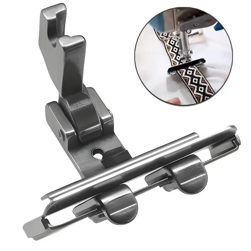 S10A Left Right Adjustment Lace Tape Presser Foot Guide for Sewing Lace Elastic for Professional Tailor Use