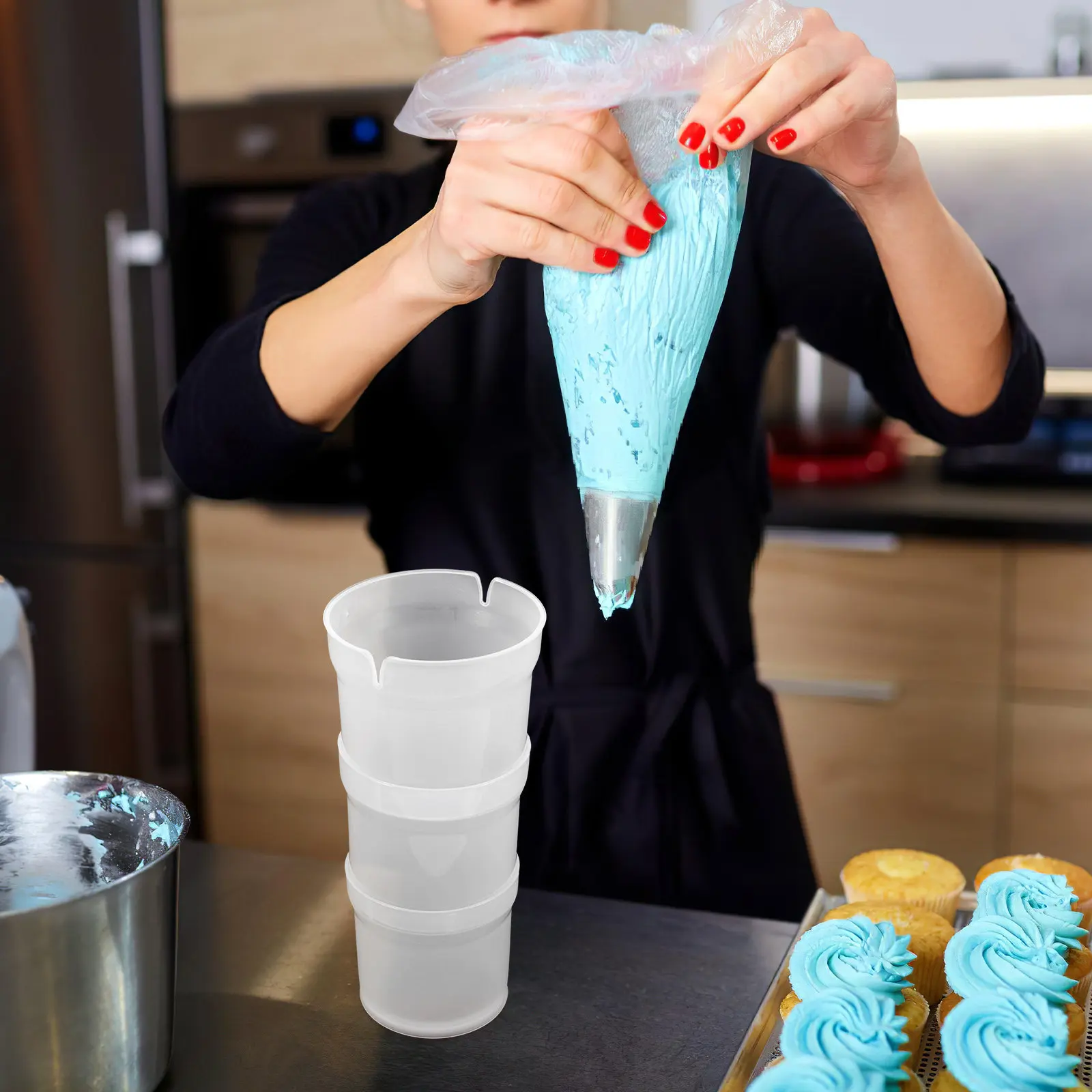 Cake Decorating Tools Set – Baking Rack, Piping Bag Holder Stand & Cream Filling Accessories