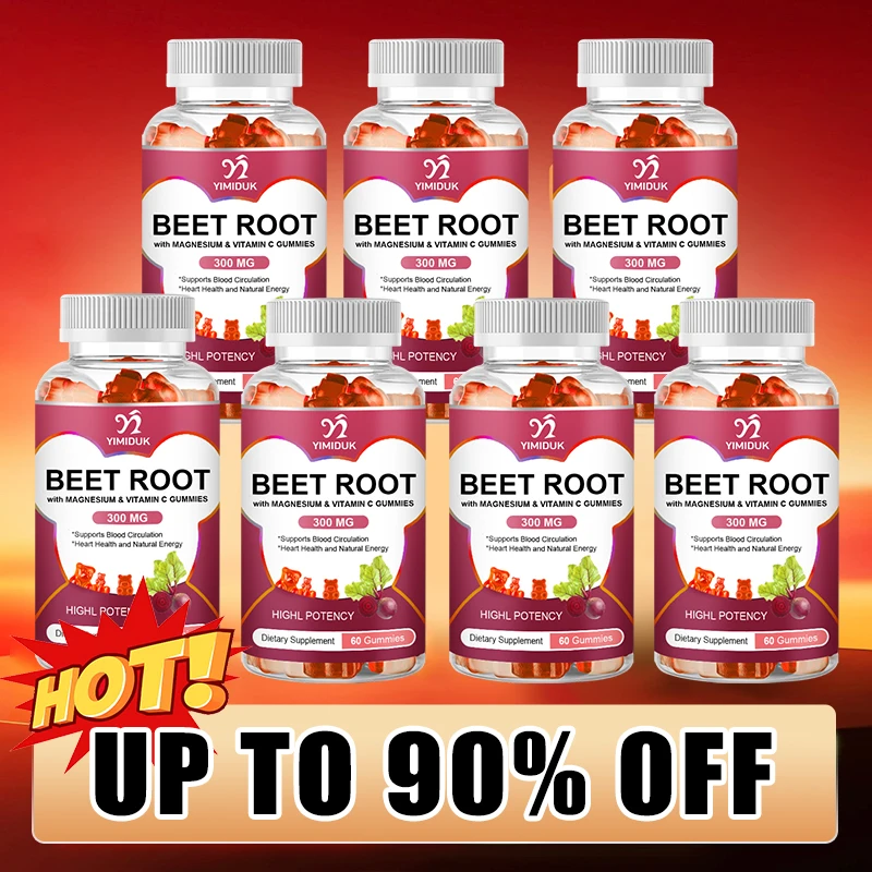 

Beet Root Gummies - Nitric Oxide Gummies Infused for Highest Absorption - Supports Energy & Whole Body Health - 60 CountBeet