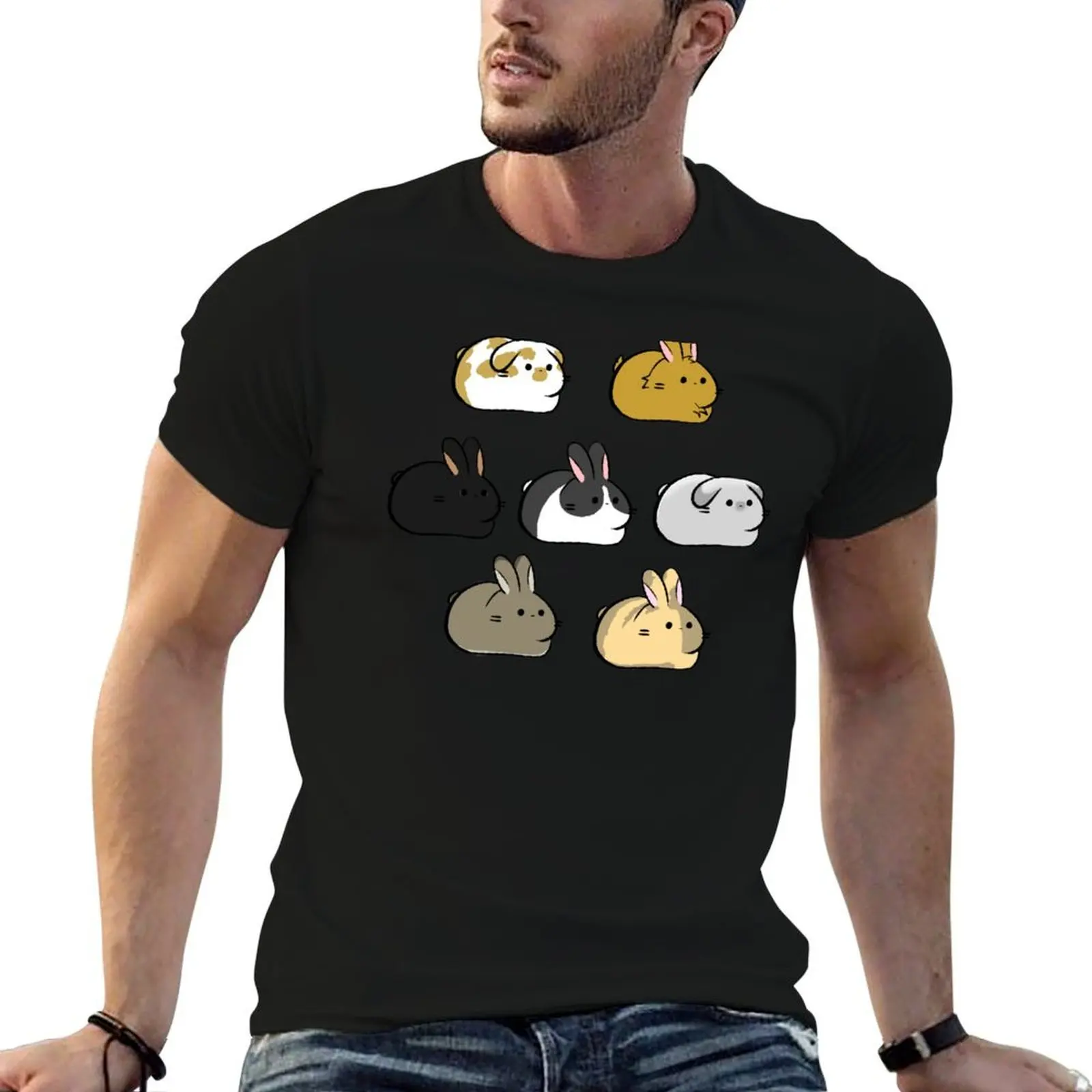 cute bunny rabbits loaf T-Shirt t shirt man cotton funny t shirts man t shirts for man graphic vintage T-shirt