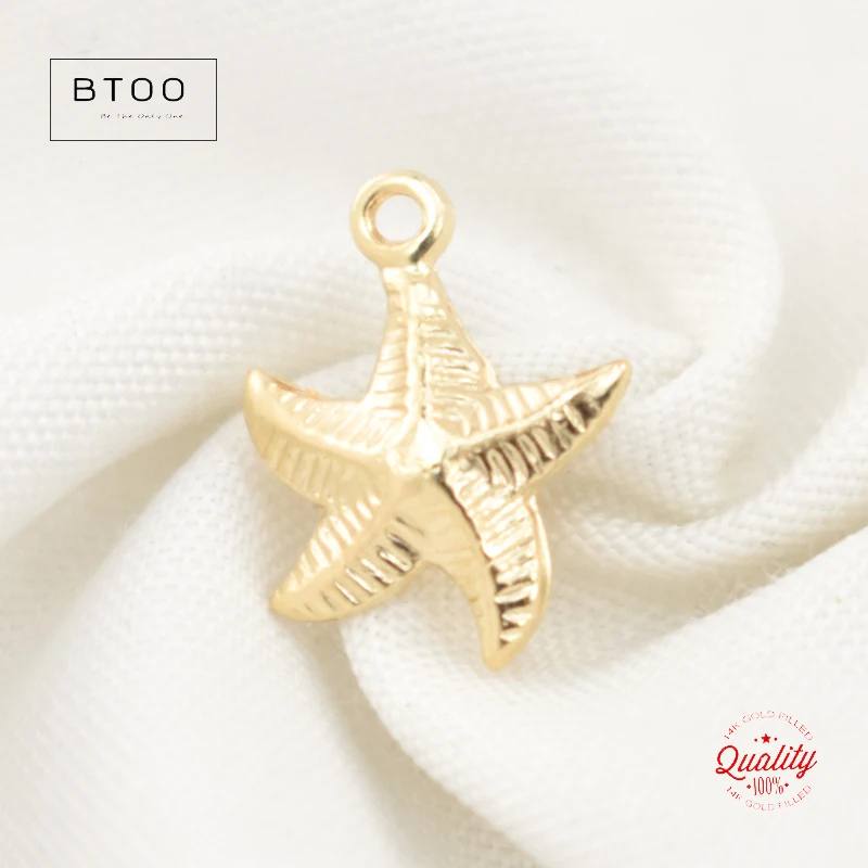 Seestern 14K Gold gefüllt Anhänger Seestern Charm Schmuck für DIY Armband Halskette Herstellung von Schmuckzubehör – Detail 8