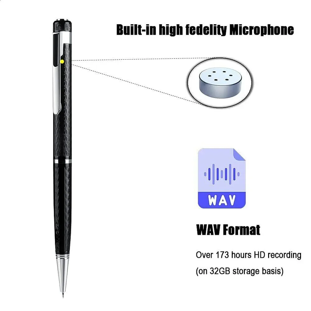 

Portable Mini Dictaphone Digital Voice Recorder 32G USB Flash Driver Ballpoint Pen U Disk Sound Audio Recording WAV MP3 Player