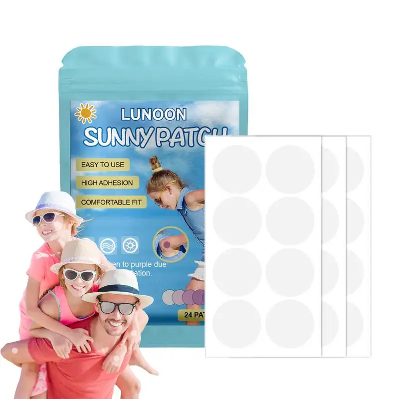 

UV Detection Stickers Color Changing Reapply Reminder Beach Must-Have Transparent Sunblock Patch For Kids Adults
