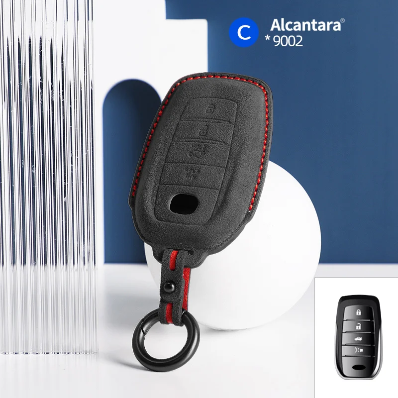 New suede car key case cover shell Fob F For Toyota Corolla SE Camry 50 55 TLC200 Yaris Land Cruiser Prado150 RAV4 Venza SIENNA