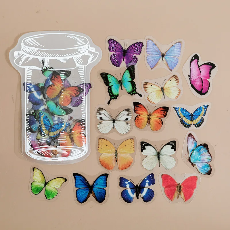 35 stuks flesbloemstickers, waterdicht, transparant, van PET-materiaal, voor decoratie van gitaar en notitieboek