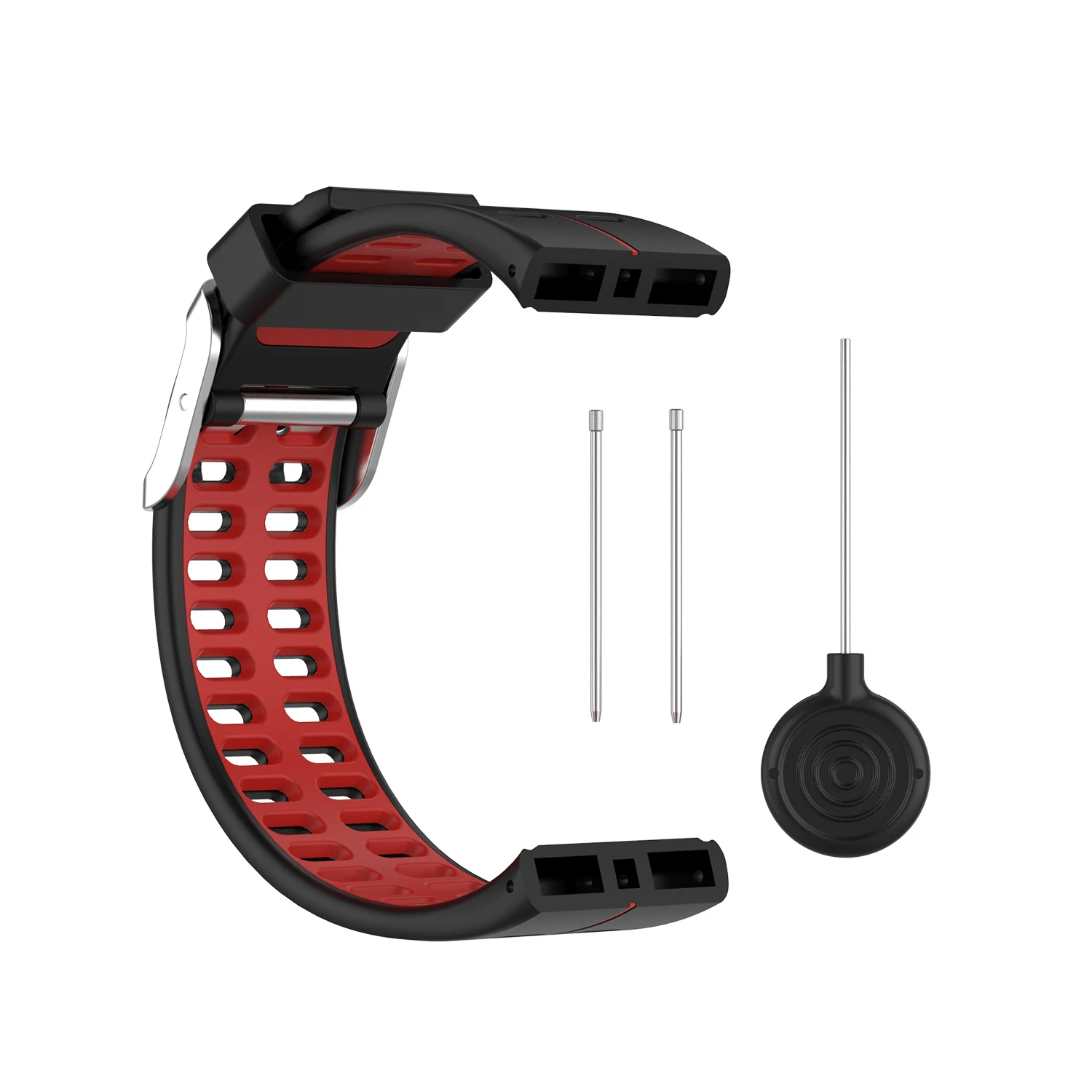 A64I Soft Silicone Watch Band Replacement Watch Strap WristBand for V800 Smart Bracelet with Tool Black + Red