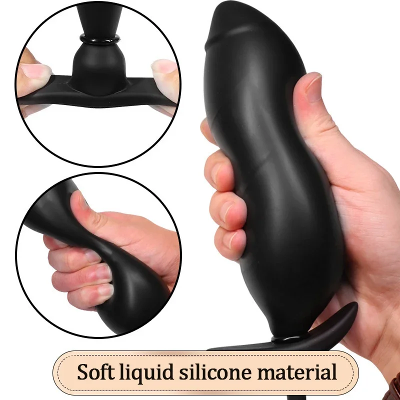 Go Out Silicone Inflated Super Big Anal Plug Dildo Pump Butt Plug Anal Dilator Prostate Massage Anus Extender Dilatador Sex Toys view 3