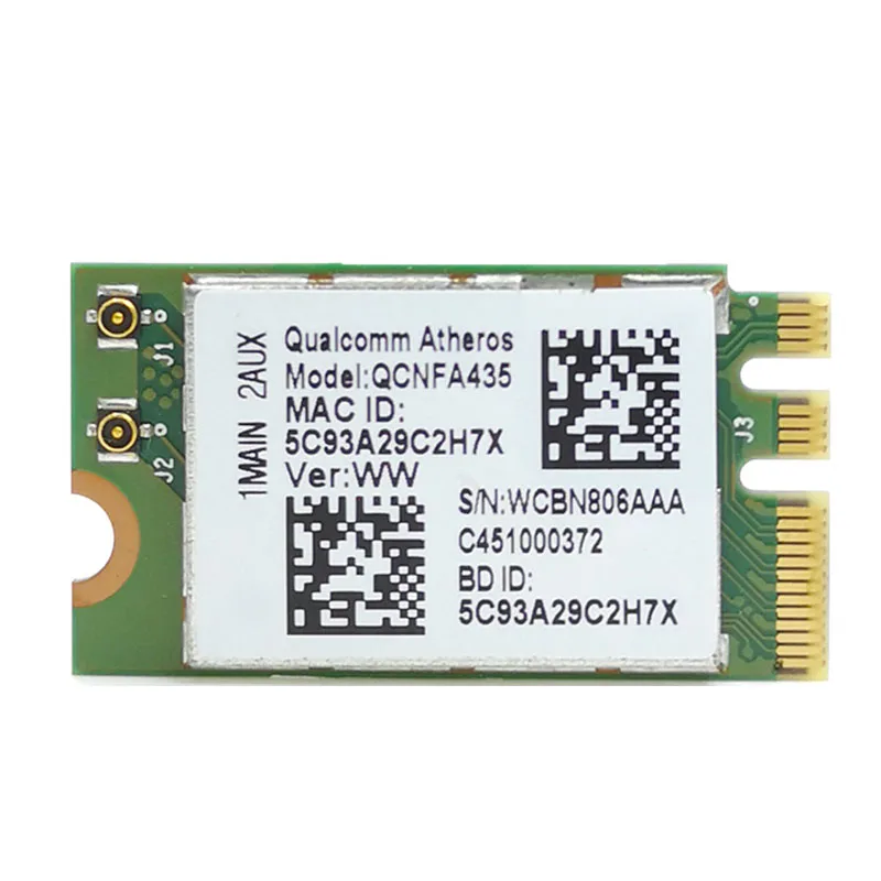 Tarjeta adaptadora inalámbrica para Qualcomm Atheros, QCA9377, QCNFA435, 802.11AC, 2,4G/5G, NGFF, WIFI, Bluetooth 4,1