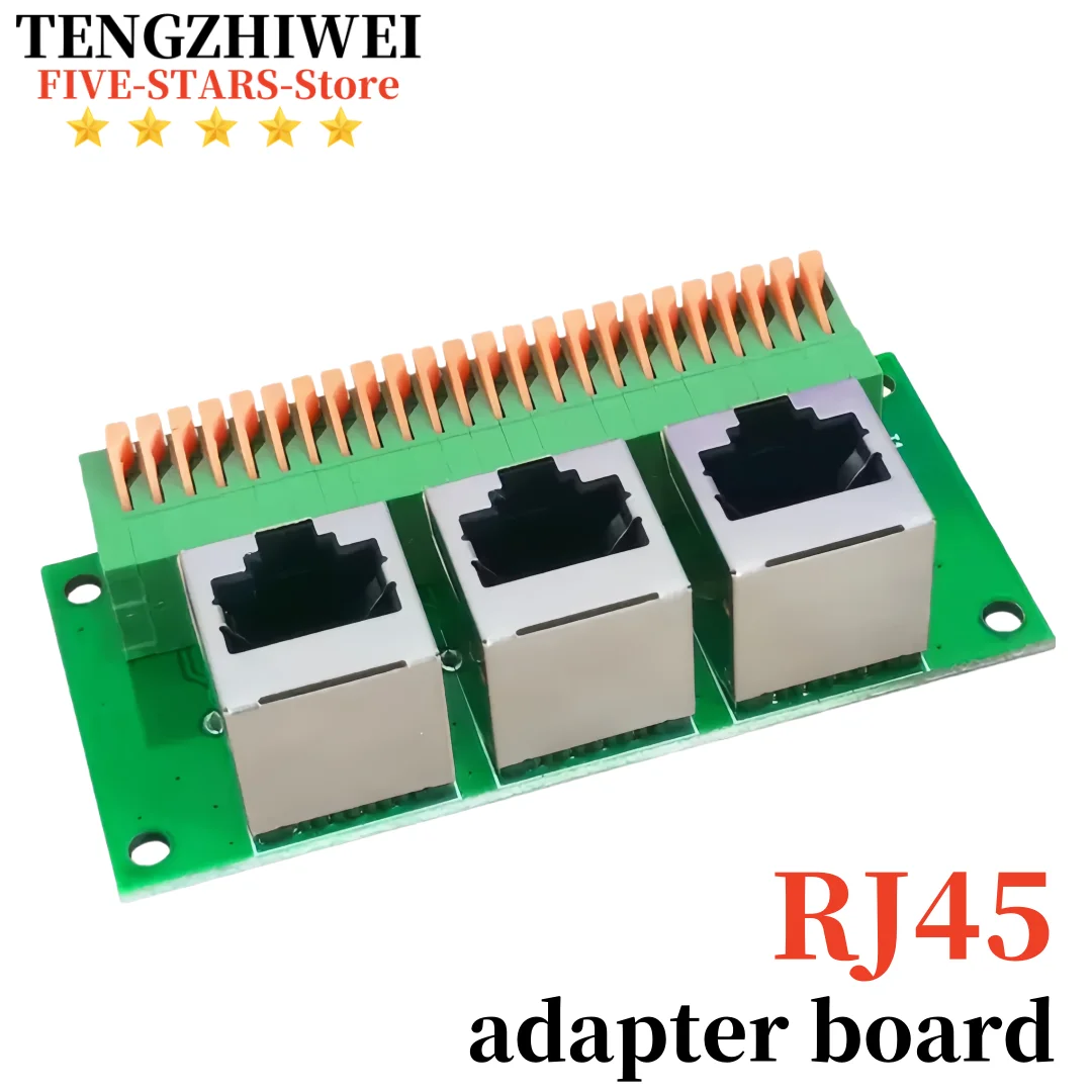 

RJ45 network port Triple adapter board Turn the 2.54 pitch screw-free wiring terminal crystal head network port base test board