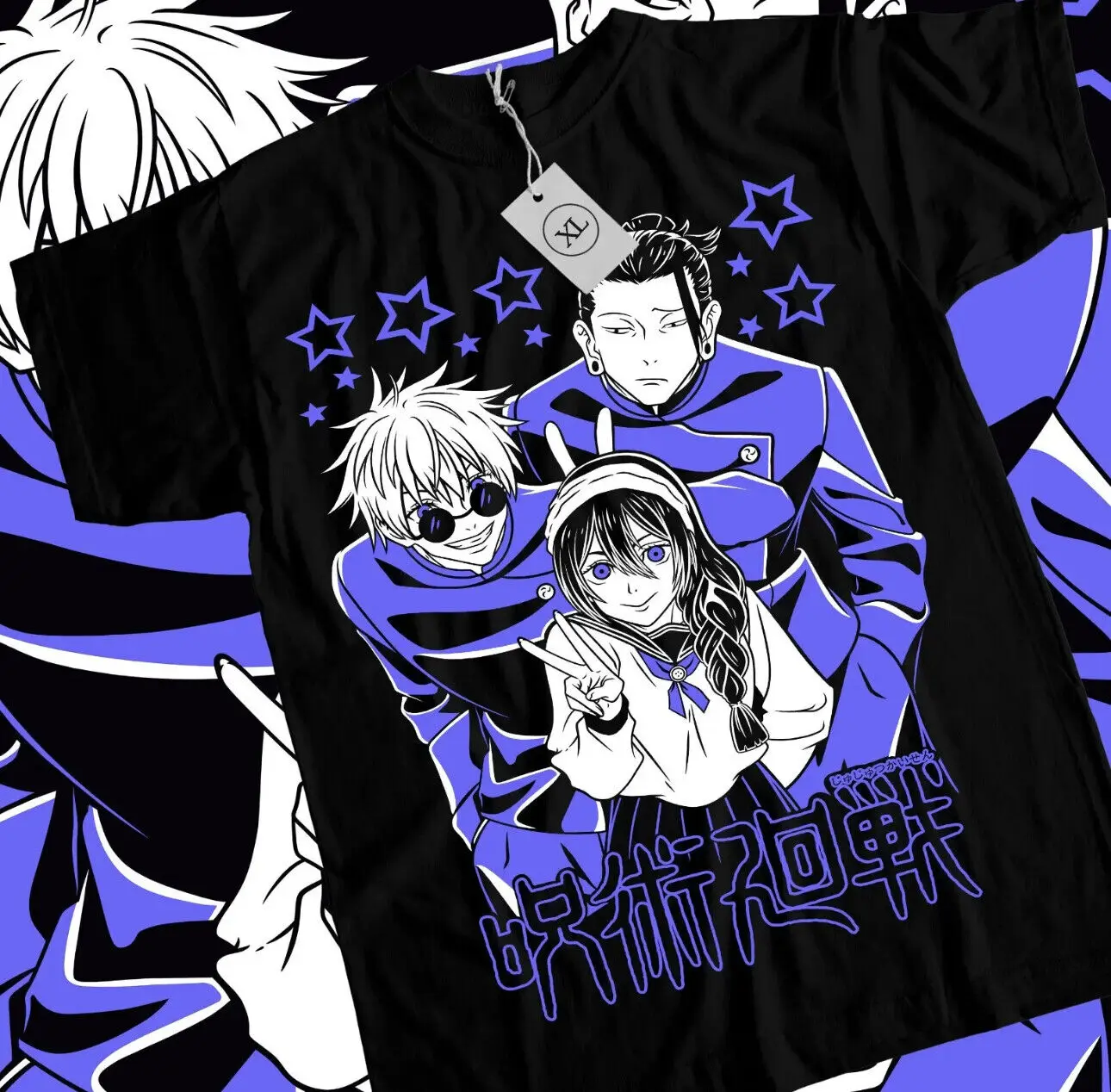 Jujutsu shirt Kaisen T-shirt Geto Suguru Gojo Girl Anime Gift Black T-shirt