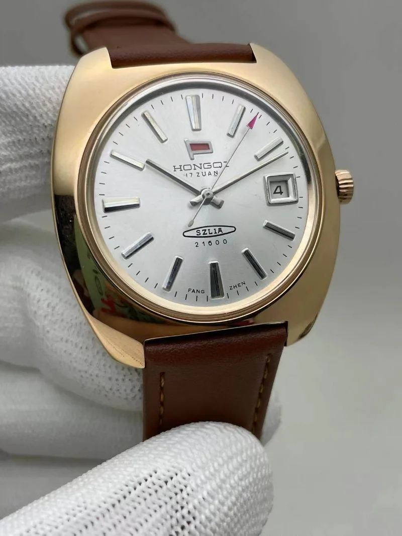 Red Flag Brand Watch, Rose Gold Case, Abalone Case, Large Three-pin Single Calendar Manual Mechanical Watch - view 2