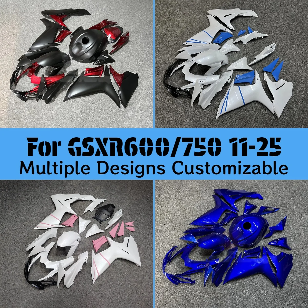 

Для GSXR600/750 2011-2025 комплект обтекателей для впрыска GSXR 600 750 11-25 мотоциклетный послепродажный кузов работает обтекатели