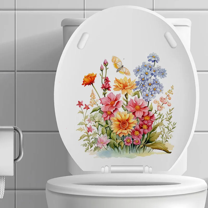 

Beautiful Flower and Grass Sticker, Spring Theme Wall Decals, Perfect for Home Wall Decor, Aesthetic Room Decoration