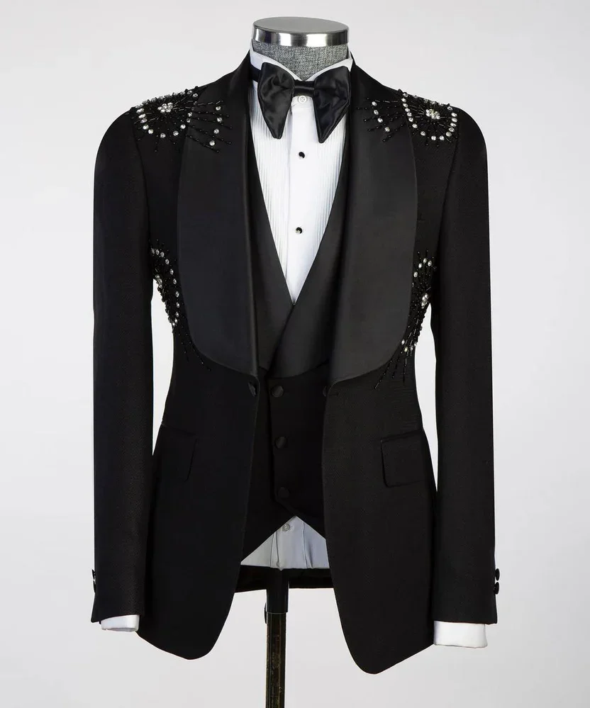 Mens Wedding Groom Suit, Exclusive Design Wedding Suit, Men's Suit, Party , Prom Men Tuxedo, Stone Embroidered Tuxedo