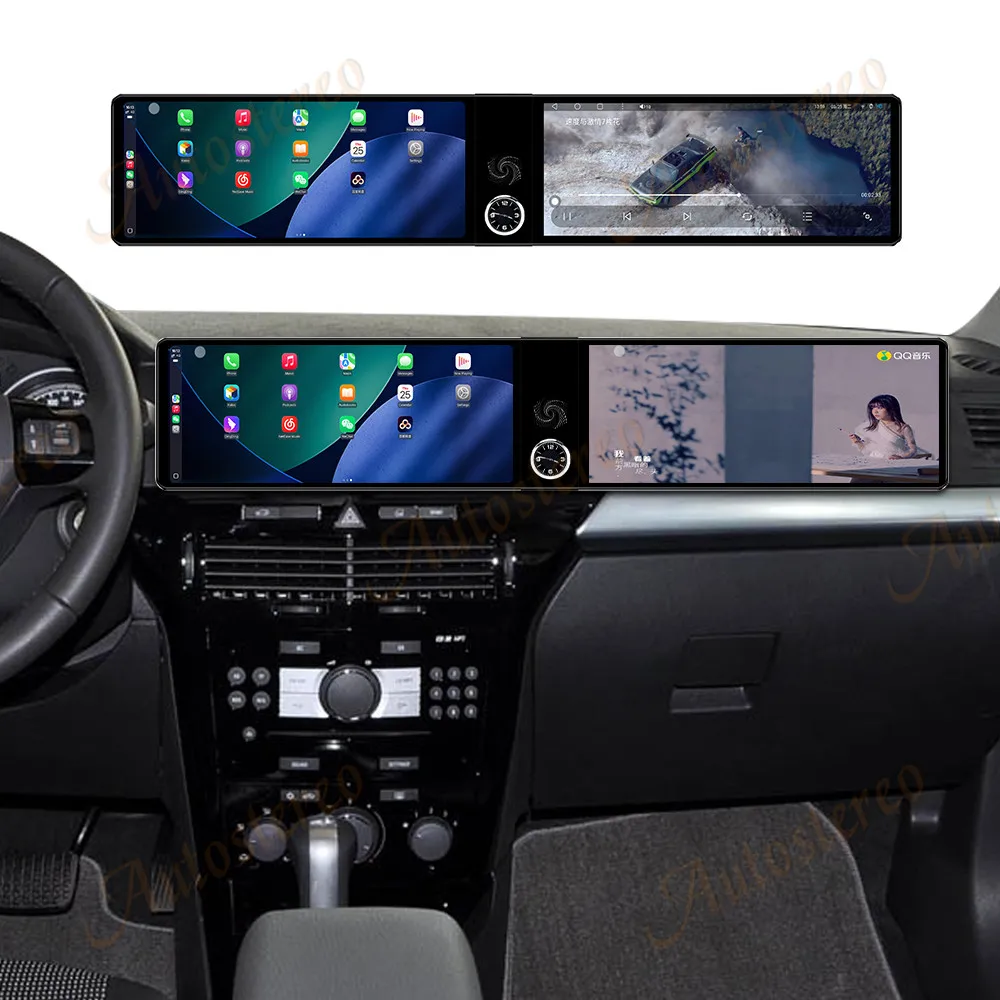 Dual Screen 12.3 inch Carplay Android 14 Car GPS Navigation For Opel Astra 2004-2010 Head Unit Multimedia Player Car Radio Auto