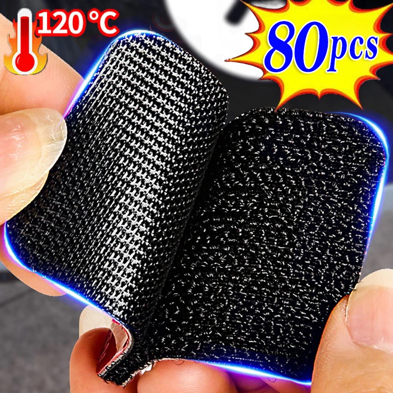 80/2pcs Carpet Fixing Stickers Double Faced High Adhesive Car Carpet Fixed Patches Home Floor Foot Mats Anti Skid Grip Tapes