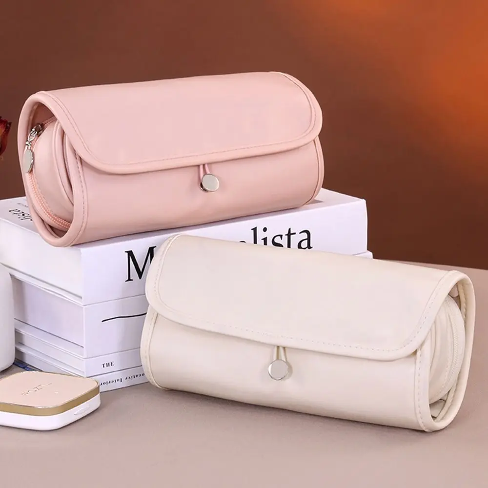 Multi-functional PU Folding Makeup Bag Waterproof Portable Cosmetic Brush Bag Folding Design Portable Makeup Bag Travel Use