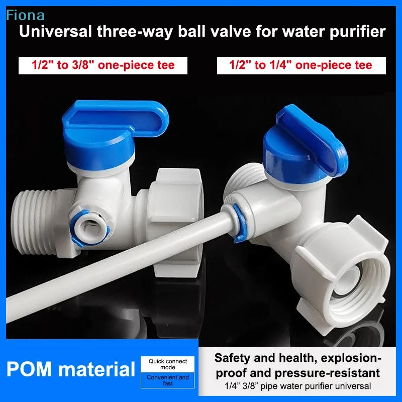 ⛟1/2 Thread To 1/4 3/8 Quick Connect Water Purifier Diverter Valve RO Feed Ball Valve For RO Water Filter System Home Kitchen