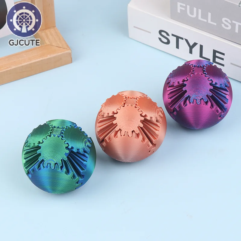 Gear Ball 3D Printed Gear Ball Spin Ball Cube Toy Perfect For Stress And Anxiety Relaxing Deformation Gear Ball Desk Toy