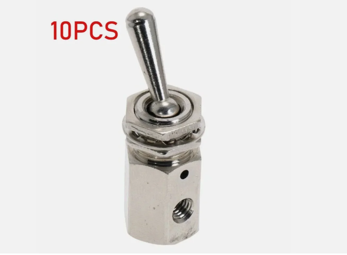 10PCS Air Pneumatic Valve TV-3S 2Port 3 Position Toggle Switch Valve M5