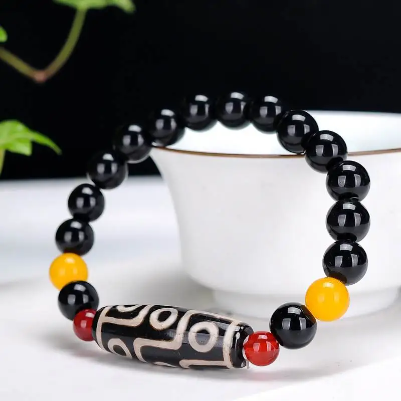 Natural Agate Nine Eyes Day Pearl Jade Bracelet Fashion Personality Jewelry Lucky Charms for Men and Women Gifts