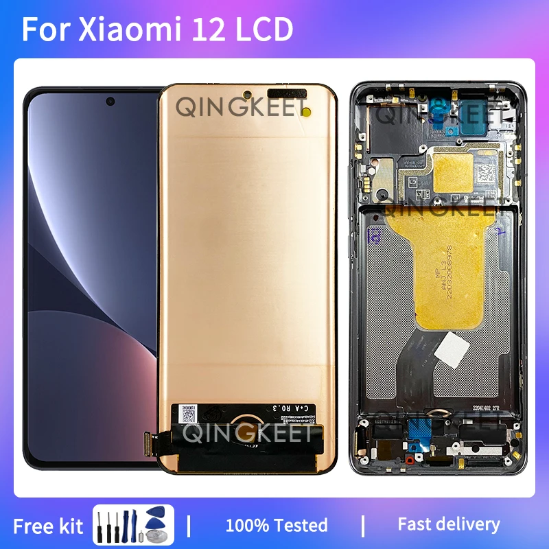 

6.28 NEW" For Xiaomi 12 LCD 2201123G Display Touch Screen Digitizer Assembly For Xiaomi 12 LCD With Frame 2201123C