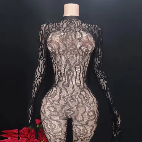 Hot Sexy Leopard Fishnet Bodysuit Women Sexy Lingerie Porn Roleplay Outfits Full Bodystockings Lace Underwear Fashion Jumpsuit