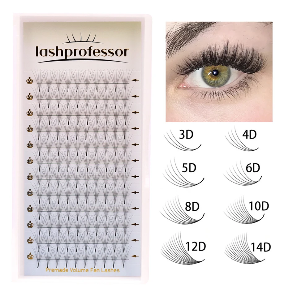 Lashprofessor 3D-16D ventiladores prefabricados pestañas Base puntiaguda ventiladores de volumen ruso pestañas extensiones de pestañas profesionales maquillaje Cilios