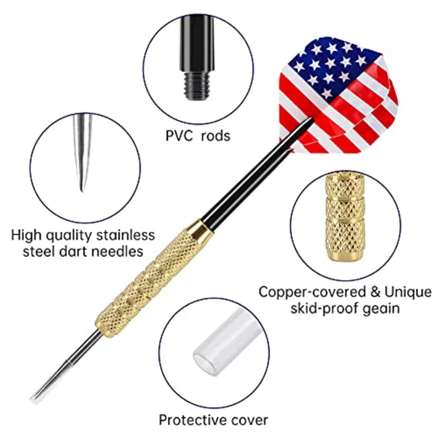 مجموعة سهام ذات أطراف فولاذية مكونة من 12 قطعة مكونة من 18 جرامًا من السهام المعدنية الاحترافية للعب التنافسي والترفيه المنزلي تتضمن 4 نايلون إضافي #4